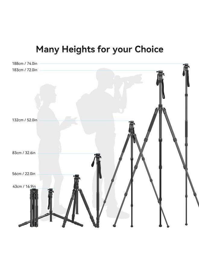 SMALLRIG حامل ثلاثي CT180 مع مجموعة رأس سائل مصغر V2 - Image 3