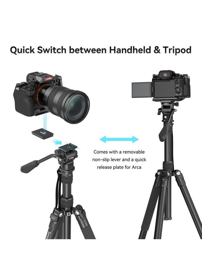 SMALLRIG حامل ثلاثي CT180 مع مجموعة رأس سائل مصغر V2 - Image 5