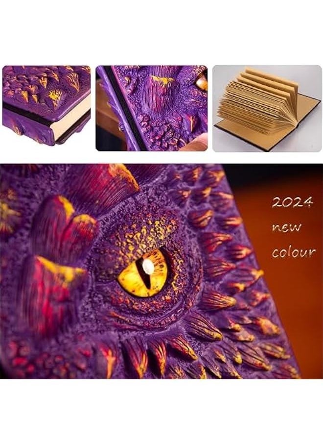 Generic 3D Dragon Eye Embossed Journal,Resin Engraving Notebook,Dnd notebook for Dragon Lovers ，Blank Paper,Hardcover Travel Notepad for Writing,Sketchbook,Collection,Gift,Decoration A4 and A5 Size  - Image 3