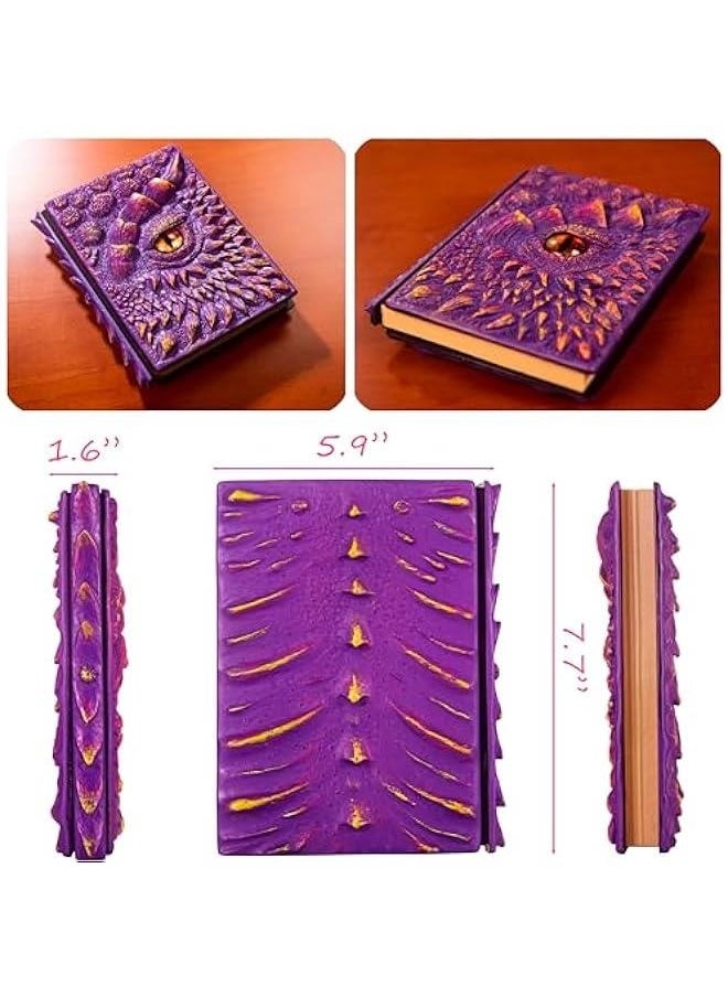 Generic 3D Dragon Eye Embossed Journal,Resin Engraving Notebook,Dnd notebook for Dragon Lovers ，Blank Paper,Hardcover Travel Notepad for Writing,Sketchbook,Collection,Gift,Decoration A4 and A5 Size  - Image 2