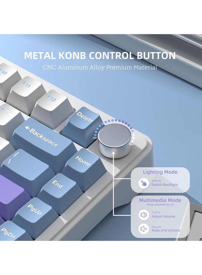 X85 Three-mode Sealed Keyboard with Precision Knob, Multi-layer Cushioning, Easy to Change, Colorful Backlight. - Image 4