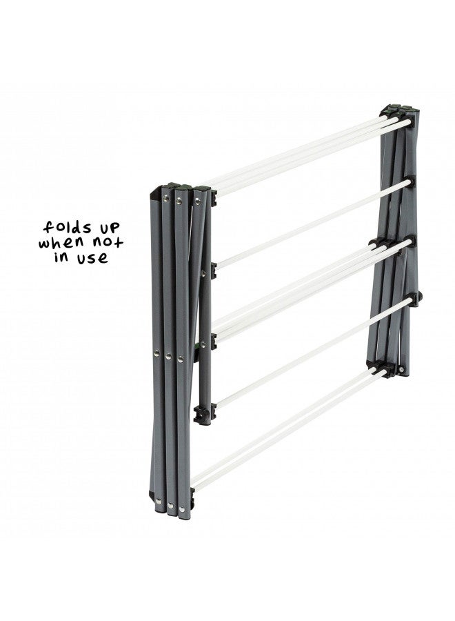 Honey Can Do Honey-Can-Do Deluxe Metal Collapsible Clothes Drying Rack, 50 lbs, 29" x 14.2" x 42.1", White & Grey - Image 4