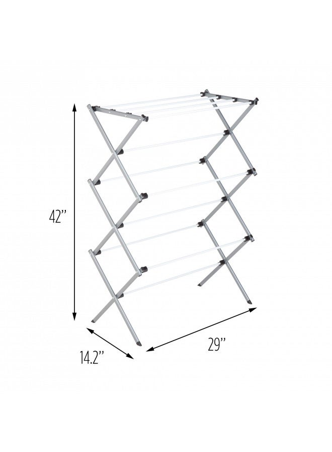 Honey Can Do Honey-Can-Do Deluxe Metal Collapsible Clothes Drying Rack, 50 lbs, 29" x 14.2" x 42.1", White & Grey - Image 3