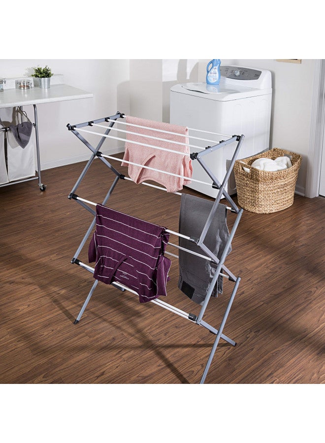 Honey Can Do Honey-Can-Do Deluxe Metal Collapsible Clothes Drying Rack, 50 lbs, 29" x 14.2" x 42.1", White & Grey - Image 2