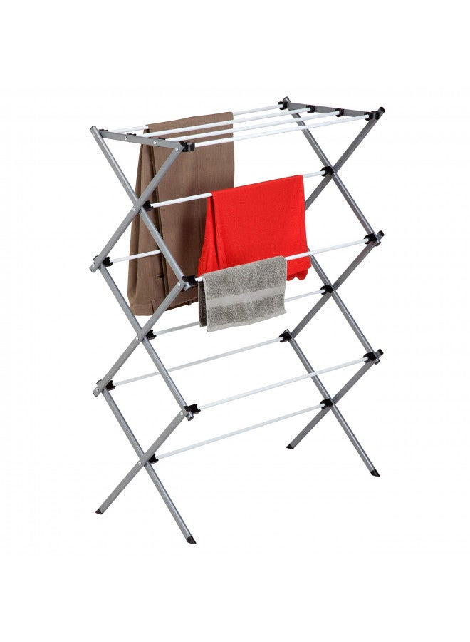 Honey Can Do Honey-Can-Do Deluxe Metal Collapsible Clothes Drying Rack, 50 lbs, 29" x 14.2" x 42.1", White & Grey - Image 1