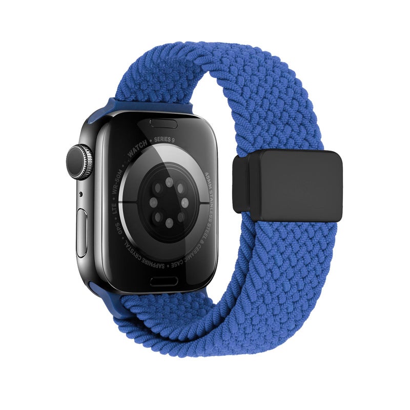 إيروريكس لساعة Apple Watch 42 مم / 41 مم / 40 مم / 38 مم حزام ساعة مغناطيسي منسوج (أزرق) - Image 3
