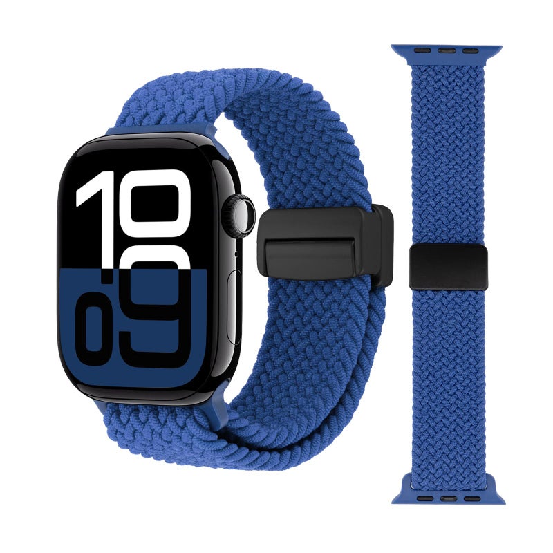 إيروريكس لساعة Apple Watch 42 مم / 41 مم / 40 مم / 38 مم حزام ساعة مغناطيسي منسوج (أزرق) - Image 1
