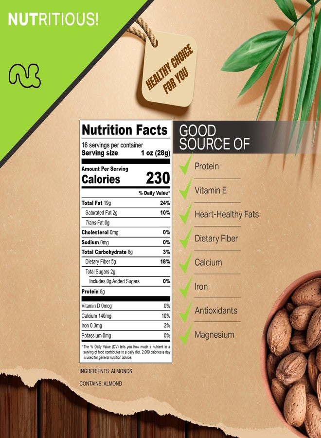 NUT CRAVINGS - In Shell Almonds - Raw, Whole, (16oz - 1 LB) Packed Fresh in Resealable Bag - Nut Snack - Food Assortments Ideal for Trail Mixed Nuts - Image 3