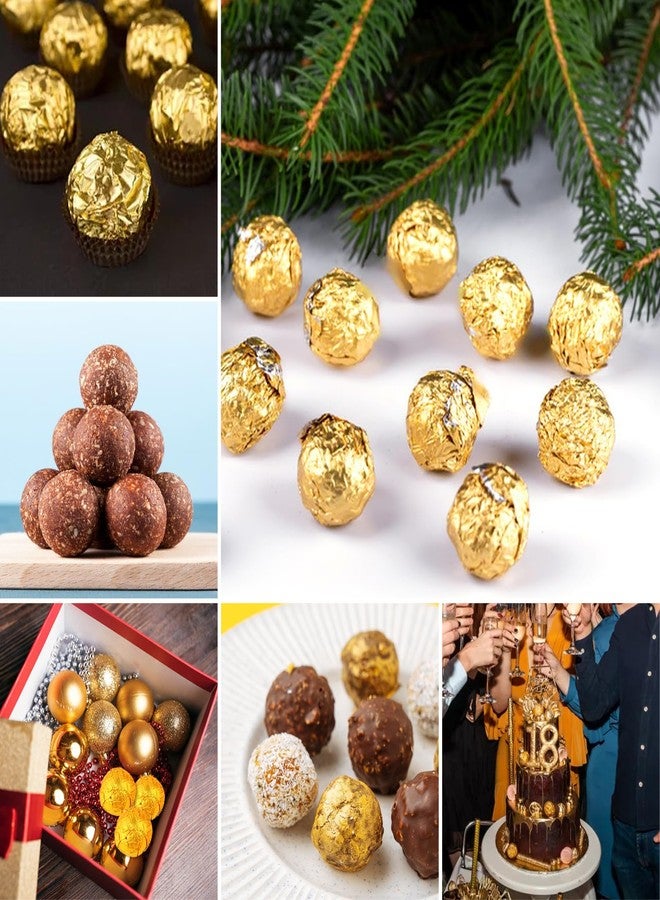 Aster 300 Pcs Gold Foil Candy Wrappers, 3x3 Inches Square Golden Chocolate Wrappers Aluminium Foil Wrapping Paper DIY Candy Chocolate Packaging for Wedding Birthday Party - Image 5
