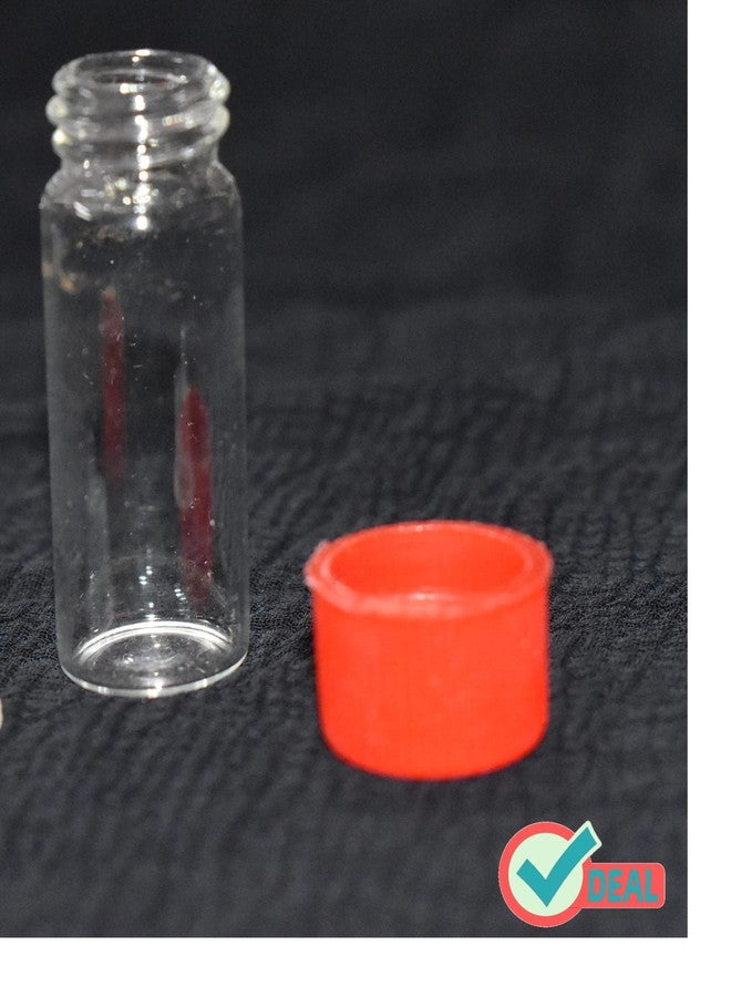 RITEDEAL 3ml half dram wishing message bottle tiny gifts storage sample vials clear transparent pack of 20 bottles (Multicolor caps) - Image 4