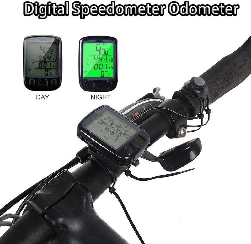 NALACAL Wired Bicycle Computer with LCD Display, Multifunction Bike Speedometer, Odometer, Pedometer, and Stopwatch for Turbo Trainer – Waterproof with Speed and RPM Sensor for Accurate Cycling Tracking - Image 2