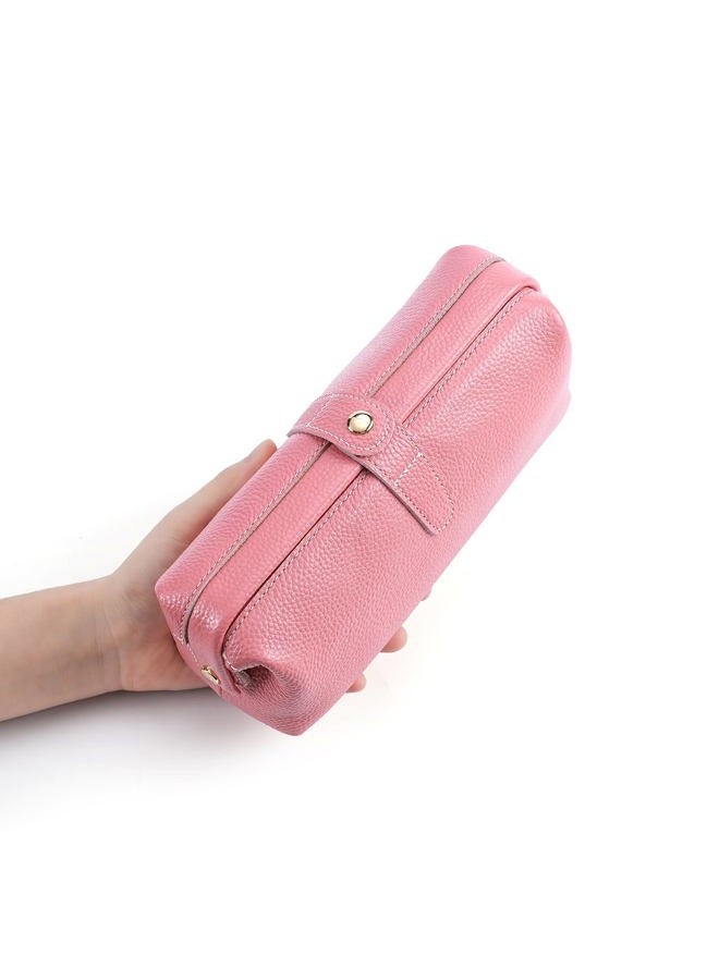 shuainiu Travel leather makeup bag, waterproof mini makeup box, small travel storage bag, Pink, Retro Style - Image 2