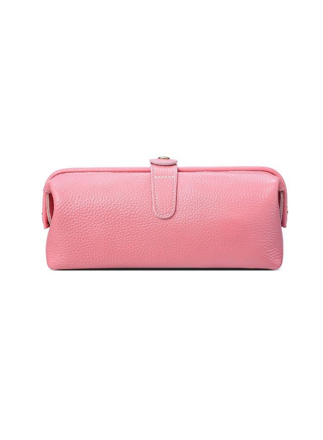 shuainiu Travel leather makeup bag, waterproof mini makeup box, small travel storage bag, Pink, Retro Style - Image 1