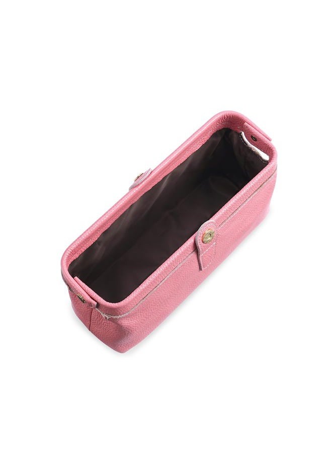 shuainiu Travel leather makeup bag, waterproof mini makeup box, small travel storage bag, Pink, Retro Style - Image 3