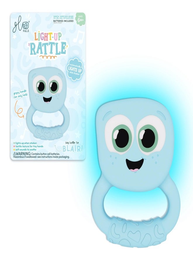 Glo Pals Light-Up Rattle - Sensory Baby Rattle Toy That Glows 7 Fun Colors - Soft Silicone Toy for Babies - Baby Rattle - Blair - Image 1