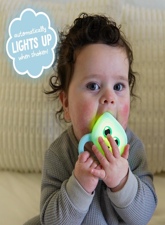 Glo Pals Light-Up Rattle - Sensory Baby Rattle Toy That Glows 7 Fun Colors - Soft Silicone Toy for Babies - Baby Rattle - Blair - Image 2