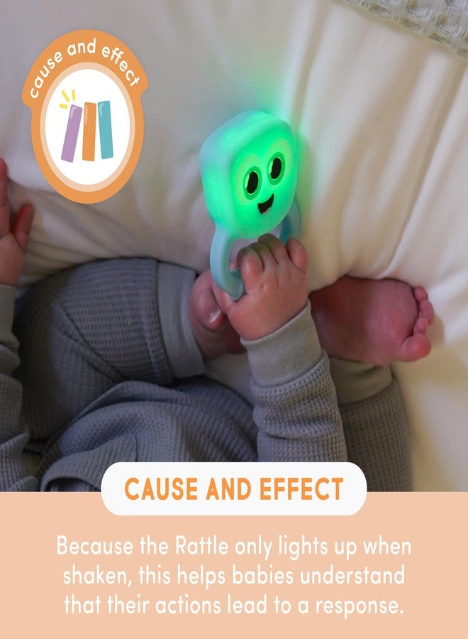 Glo Pals Light-Up Rattle - Sensory Baby Rattle Toy That Glows 7 Fun Colors - Soft Silicone Toy for Babies - Baby Rattle - Blair - Image 5