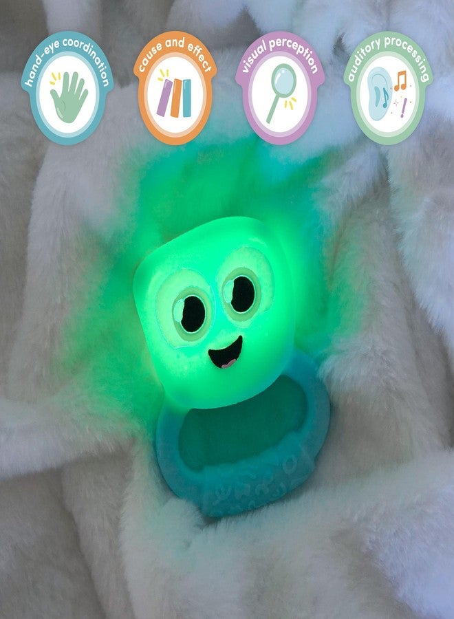 Glo Pals Light-Up Rattle - Sensory Baby Rattle Toy That Glows 7 Fun Colors - Soft Silicone Toy for Babies - Baby Rattle - Blair - Image 3