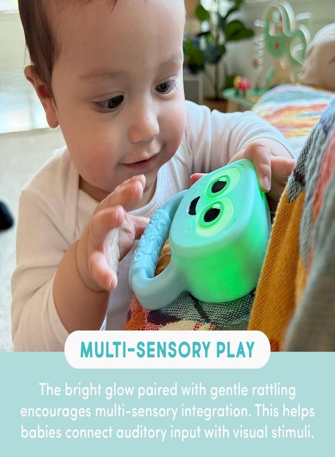 Glo Pals Light-Up Rattle - Sensory Baby Rattle Toy That Glows 7 Fun Colors - Soft Silicone Toy for Babies - Baby Rattle - Blair - Image 4