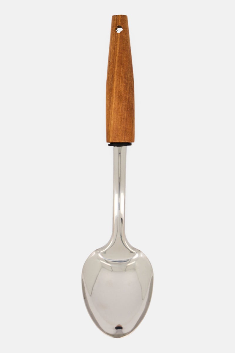 Cuisine Art Wooden Handle Serving Spoon, Silver - Image 2