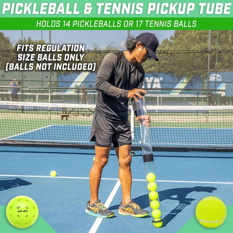 GoSports GoSports Pickleball  Tennis Pickup Tube  Ball Retreiver and Holder Fits 14 Pickleballs or 17 Tennis Balls  No Balls Included - Image 2