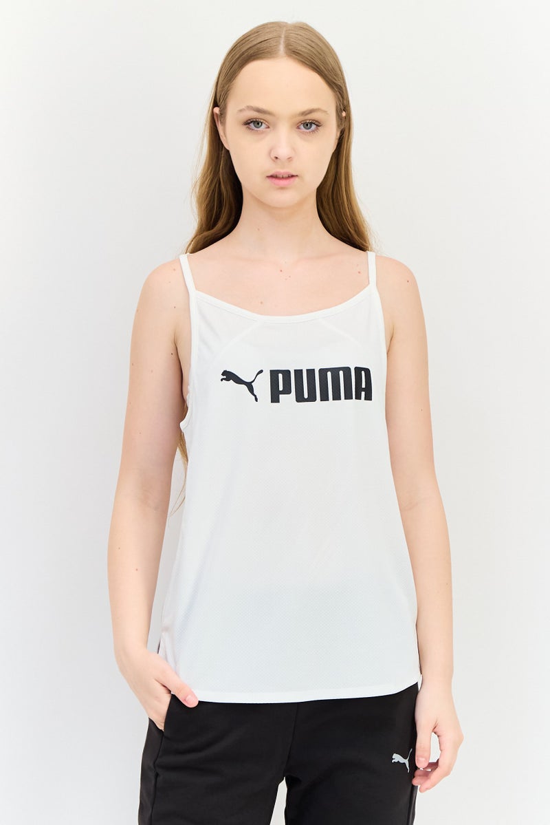 PUMA Women Sportswear Fit Sleeveless Training Top, White - Image 1