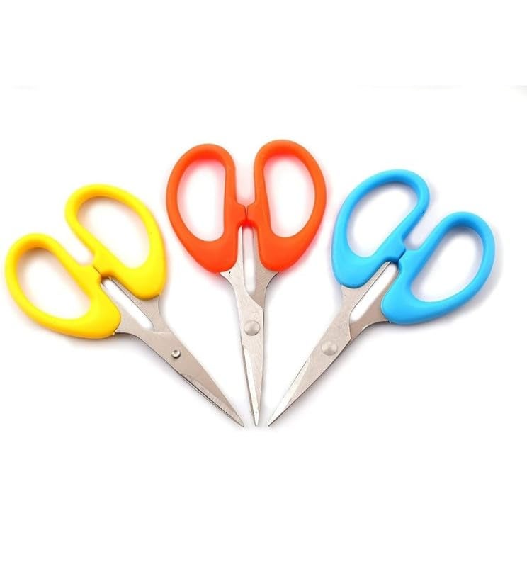 Home Kitchen Multi Purpose Everyday Scissors Stainless Steel Blue colour Scissors Set of 2 Scissors Comfort grip For Household Home Kitchen Pack of 4  - Image 4