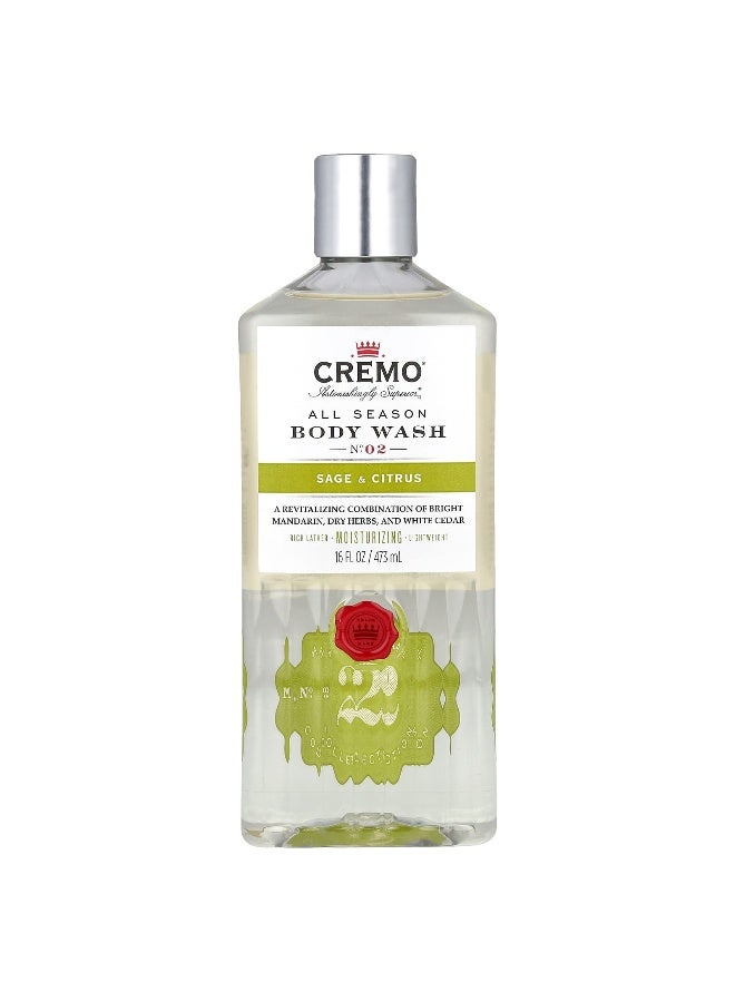 Cremo, All Season Body Wash, No. 2, Sage & Citrus, 16 fl oz (473 ml) - Image 1