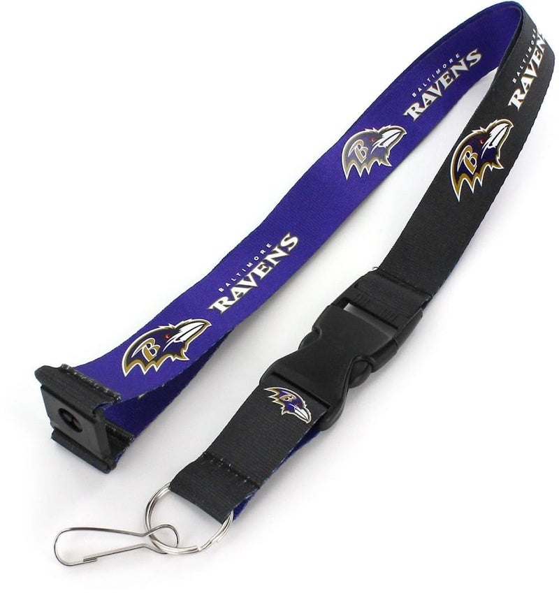Aminco NFL Baltimore Ravens Reversible Lanyard, Team Colors, one Size (NFL-LN-162-31) - Image 2