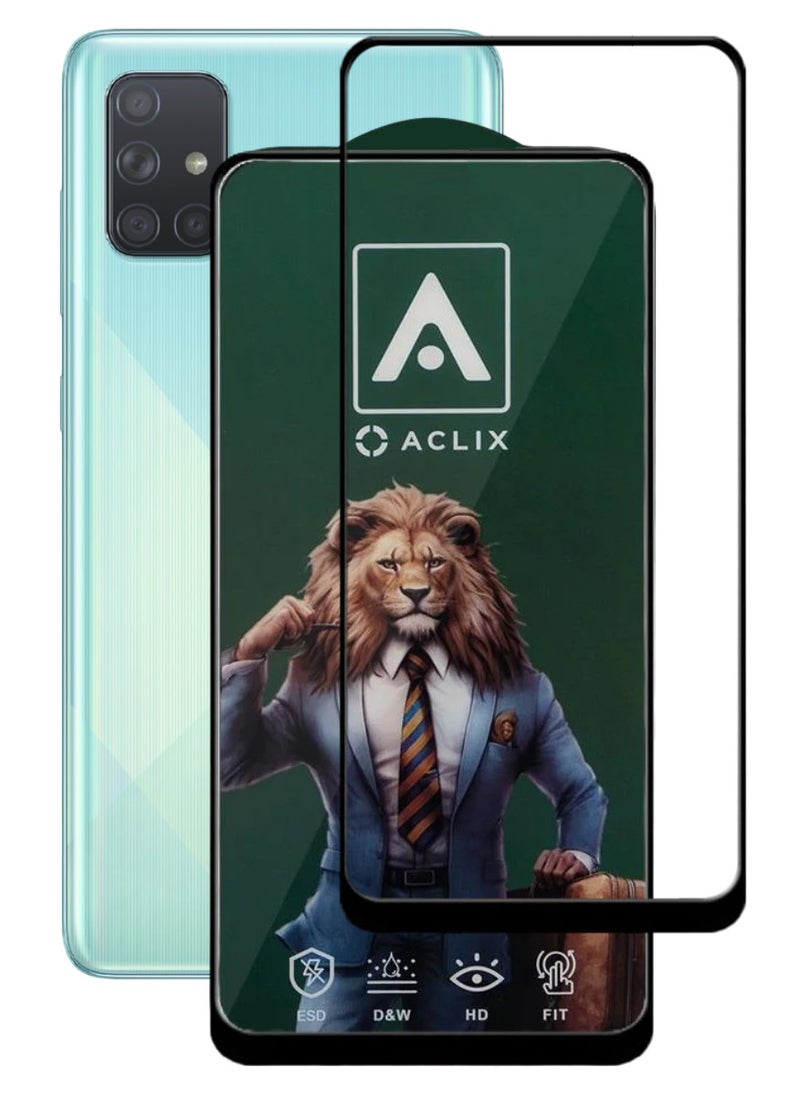 ACLIX Antistatic ESD Dustproof Premium Quality High Definition Tempered Glass Screen Protector Designed For Samsung Galaxy A71 - Image 1