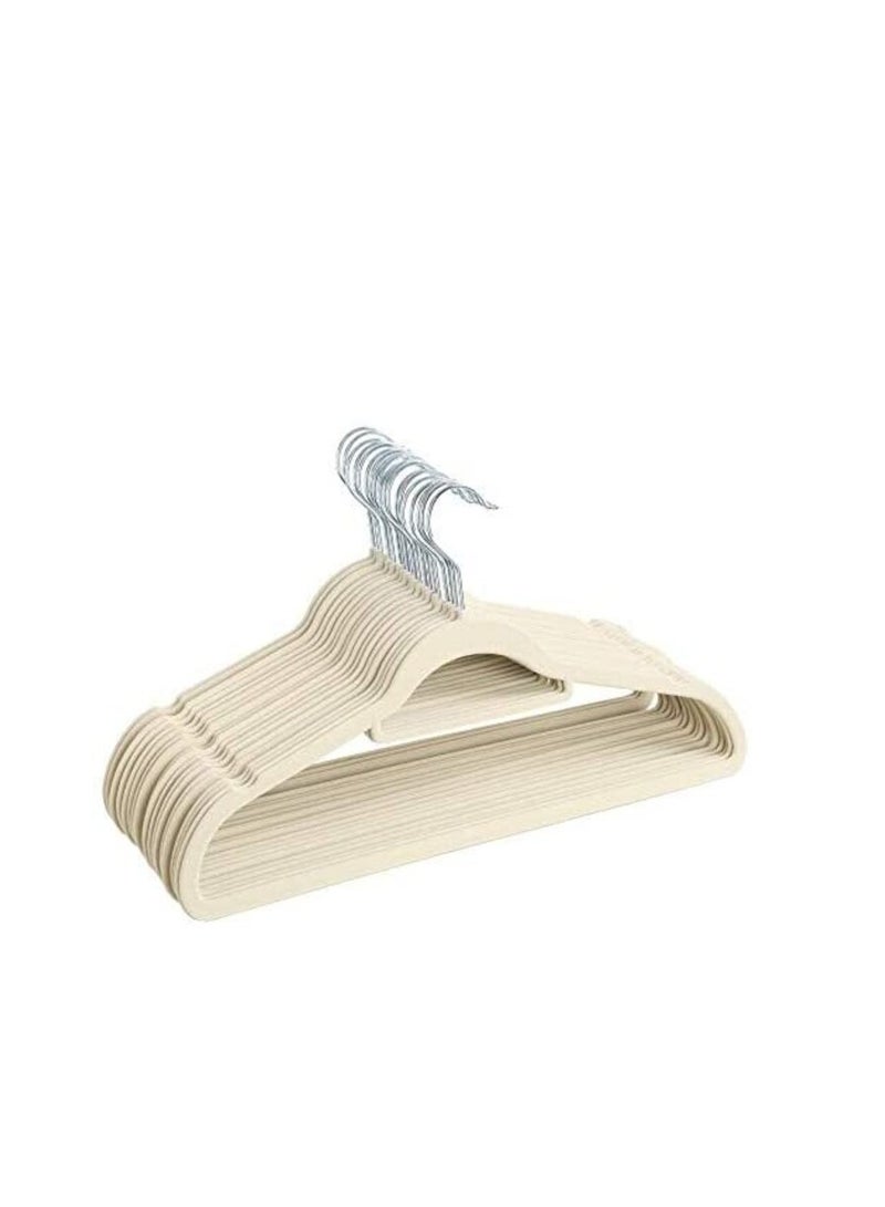Red Dot Gift Red Dot Gift 30-Pack Beige Non-Slip Velvet Hangers 42cm With 360 Degree Rotatable Hook - Durable & Slim - Non Slip Hangers For Coat Hangers - Pant Hangers (Beige, 30 Pack) 