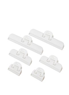 Chip Clips Bag Clips, Food Bag Clips, Heavy Duty Chip Clips, Snack Bags and Food Bags Clips, Large Bag Clips for Food Storage, for Bread Bags, Snack Bags and Food Bags (6 Pcs, White)