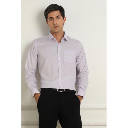 Van Heusen Men's Slim Fit Shirt (VHSFMSLBW86533_Lilac - Image 4