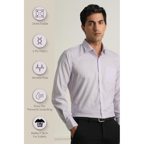 Van Heusen Men's Slim Fit Shirt (VHSFMSLBW86533_Lilac - Image 2
