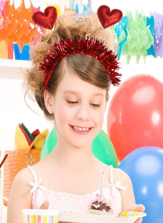 LKQBBSZ طوق شعر أحمر على شكل قلب لعيد الحب من LKQBBSZ، طوق شعر أحمر مزين بقلوب، هدية مثالية لرأس السنة الجديدة، والعطلات، وحفلات الزفاف، وأعياد الميلاد - Image 4