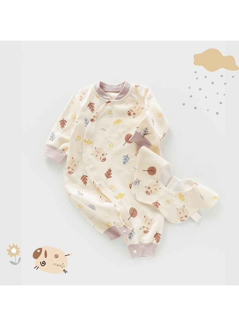 Loquat Baby Unisex Cotton Cozy Cute Jumpsuit With Bib