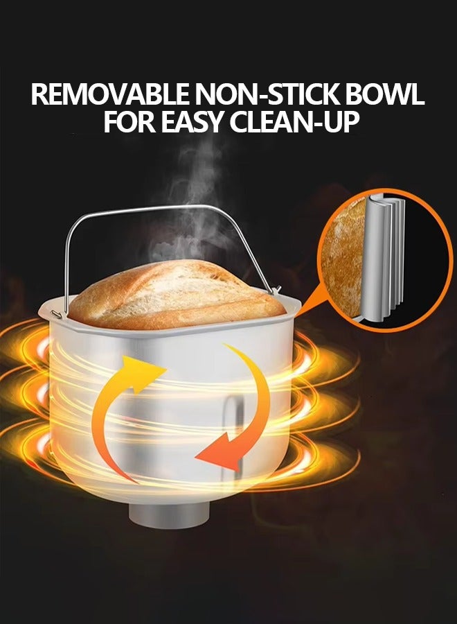 آر إيه أف التلقائي بالكامل صانع الخبز ، 19 في 1 آلة الخبز القابلة للبرمجة ، مع شاشات الكريستال السائل ، زجاج النوافذ المرئية و dismountable غير عصا وعاء صينية ، 3 أحجام الخبز ، 3 ألوان القشرة ، خالية من الغلوتين ، مسبقا والعزل الحراري ، 600W R.208 - Image 5