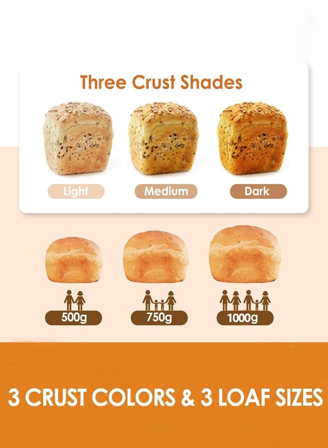 آر إيه أف التلقائي بالكامل صانع الخبز ، 19 في 1 آلة الخبز القابلة للبرمجة ، مع شاشات الكريستال السائل ، زجاج النوافذ المرئية و dismountable غير عصا وعاء صينية ، 3 أحجام الخبز ، 3 ألوان القشرة ، خالية من الغلوتين ، مسبقا والعزل الحراري ، 600W R.208 - Image 4