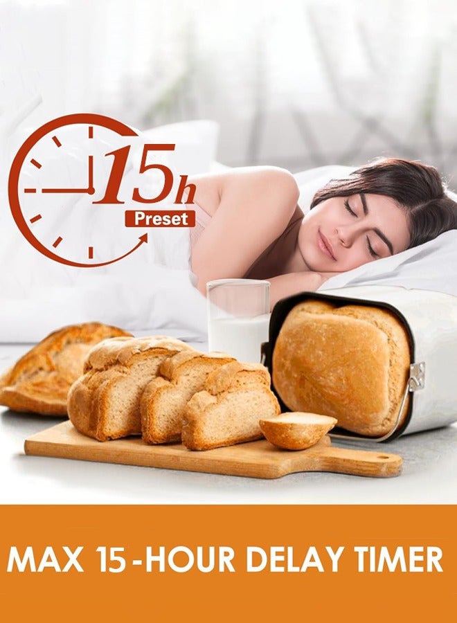 آر إيه أف التلقائي بالكامل صانع الخبز ، 19 في 1 آلة الخبز القابلة للبرمجة ، مع شاشات الكريستال السائل ، زجاج النوافذ المرئية و dismountable غير عصا وعاء صينية ، 3 أحجام الخبز ، 3 ألوان القشرة ، خالية من الغلوتين ، مسبقا والعزل الحراري ، 600W R.208 - Image 3