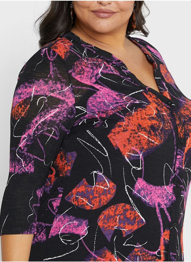 Avenue Printed V-Neck Shirt  - Image 3