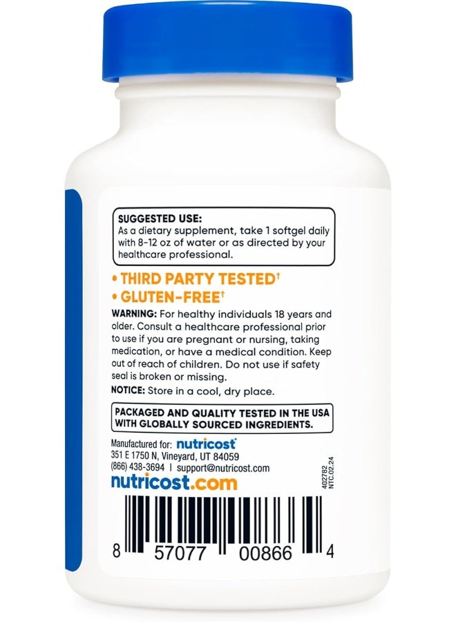 Nutricost Vitamin K2 + Vitamin D3 120 Softgels - Gluten Free And Non-GMO - Image 4