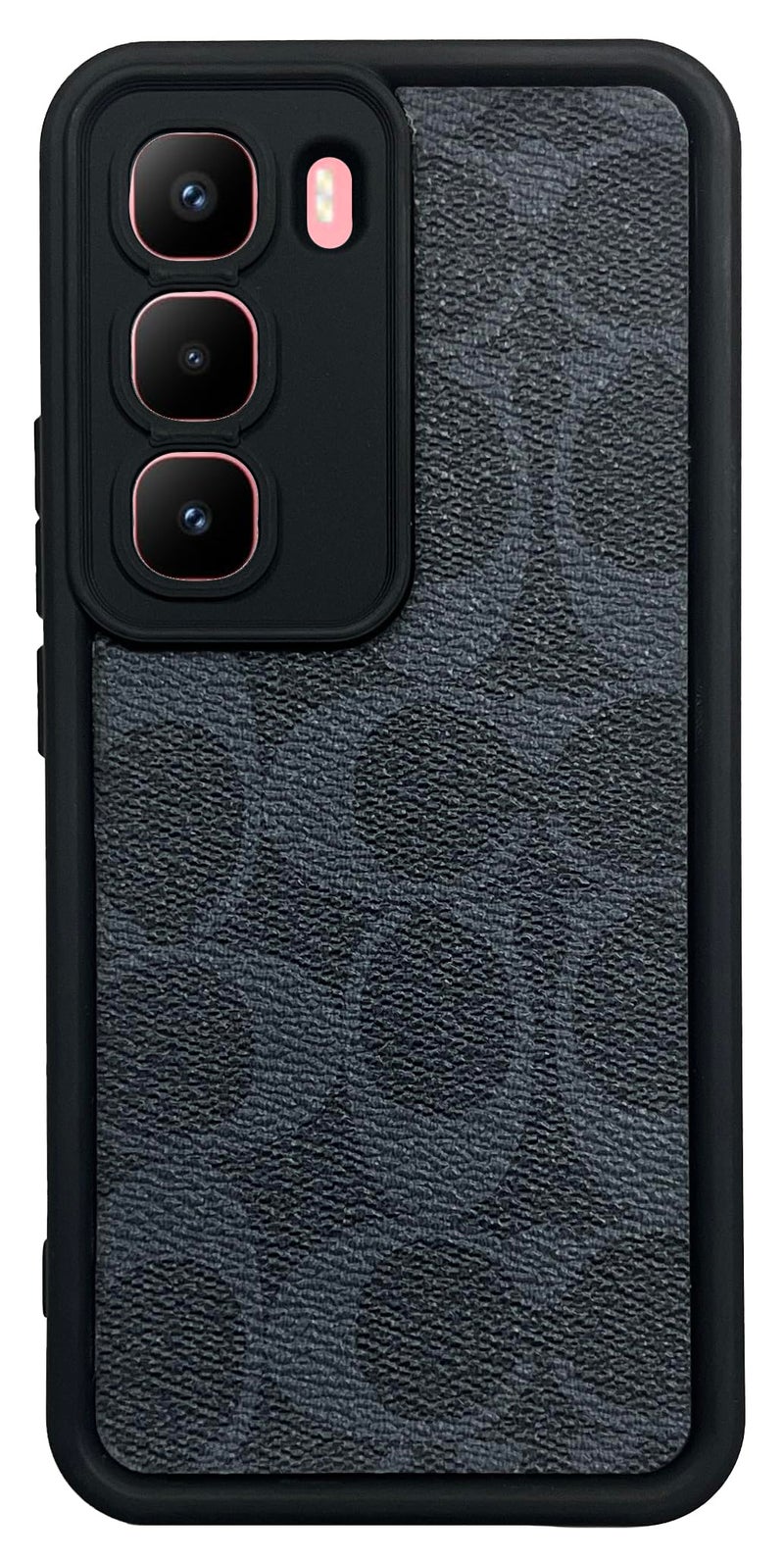 Xpress Back Cover Soft Silicon TPU With Leather Sticker and Camera Protection Case For Infinix Hot 60 Pro Plus (Hot 60 Pro+) Anti-Shock Cover (Black1)