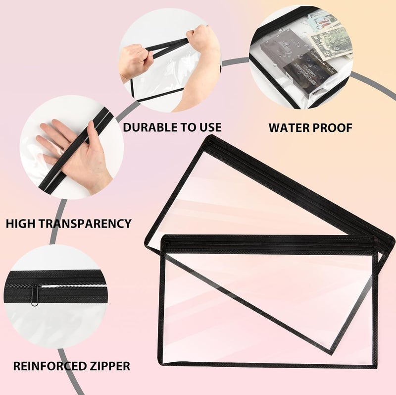 INSIME Small Plastic Pouch with Zipper Transparent Pouches for Stationary Jewellery Makeup Items | Clear Pouch with Zipper Transparent Pouches for Jewellery - Image 3