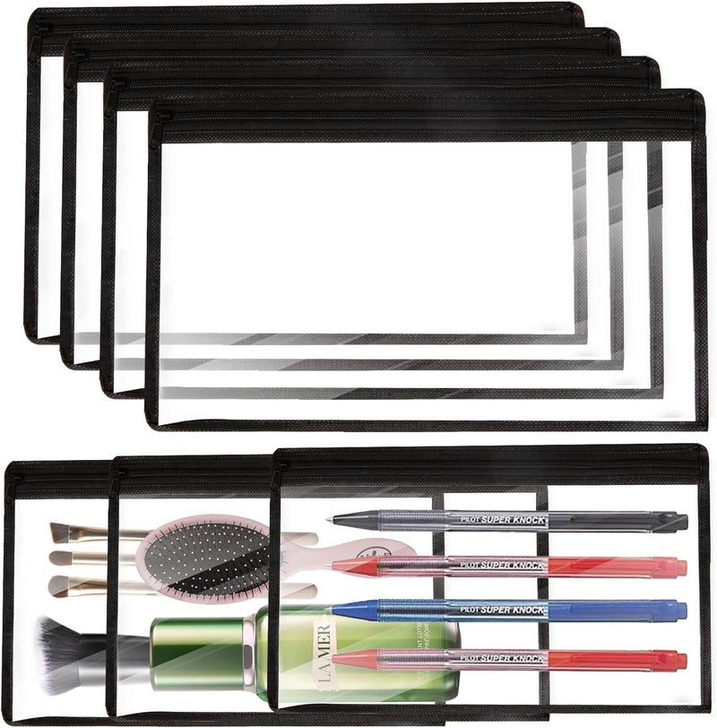 INSIME Small Plastic Pouch with Zipper Transparent Pouches for Stationary Jewellery Makeup Items | Clear Pouch with Zipper Transparent Pouches for Jewellery - Image 1