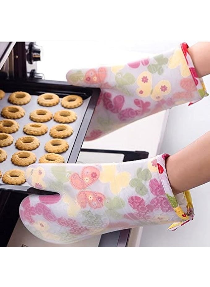 1 Piece Thick Silicon Oven Mitts Baking Kitchen Gloves Heat Resistant Barbecue - Image 1