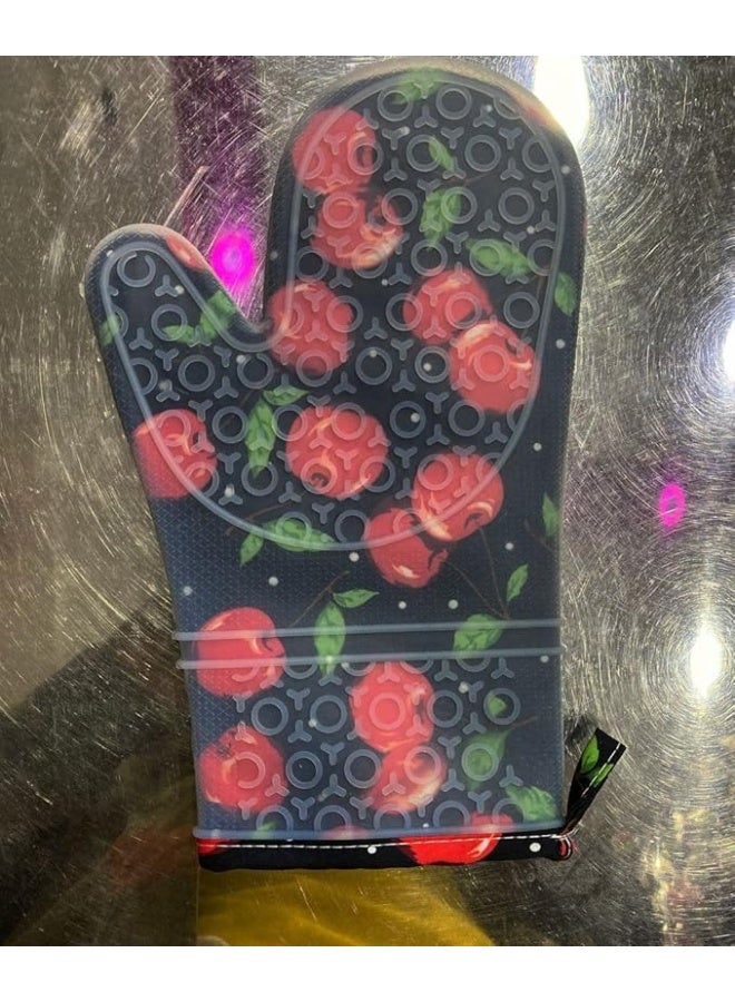 1 Piece Thick Silicon Oven Mitts Baking Kitchen Gloves Heat Resistant Barbecue - Image 4