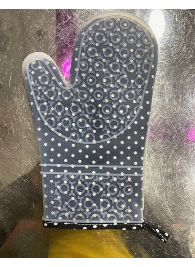 1 Piece Thick Silicon Oven Mitts Baking Kitchen Gloves Heat Resistant Barbecue - Image 3