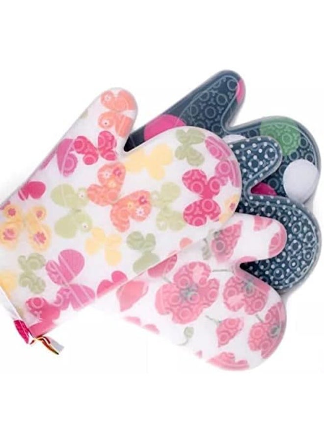 1 Piece Thick Silicon Oven Mitts Baking Kitchen Gloves Heat Resistant Barbecue - Image 5