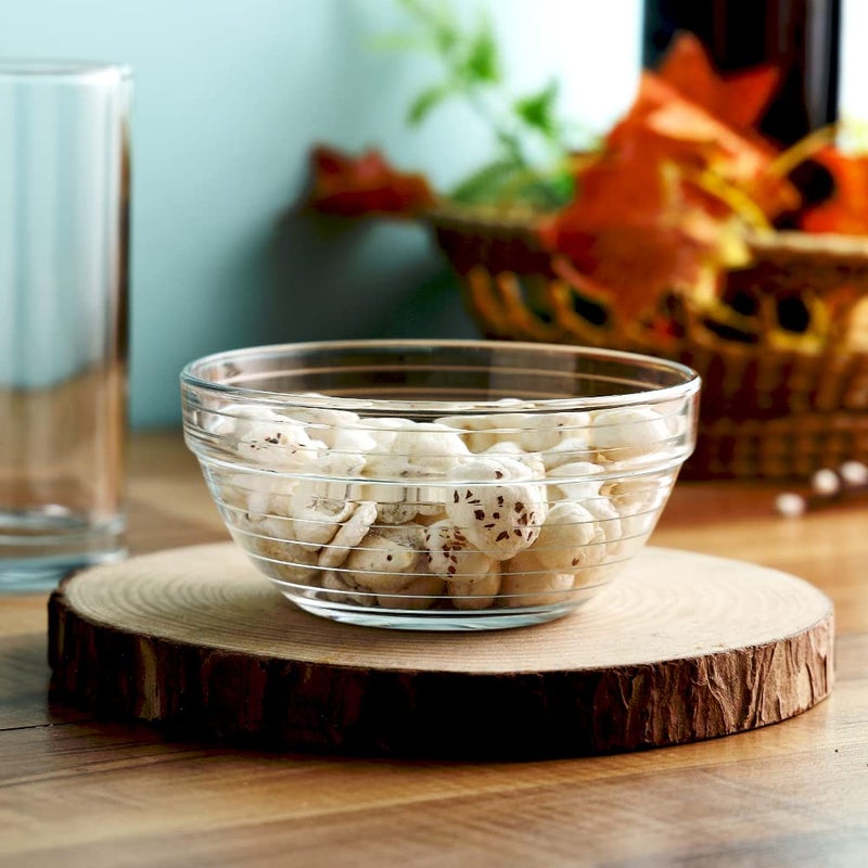 smart serve Smartserve Kyklos Stackable Glass Bowl Lines Set, 370ml, Set of 6 - Image 1