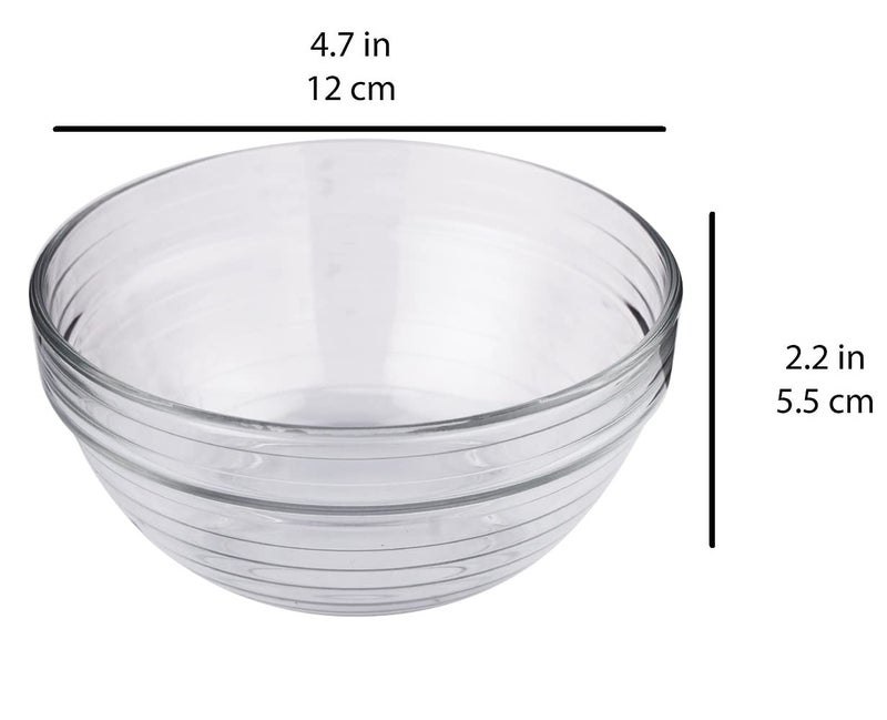 smart serve Smartserve Kyklos Stackable Glass Bowl Lines Set, 370ml, Set of 6 - Image 3